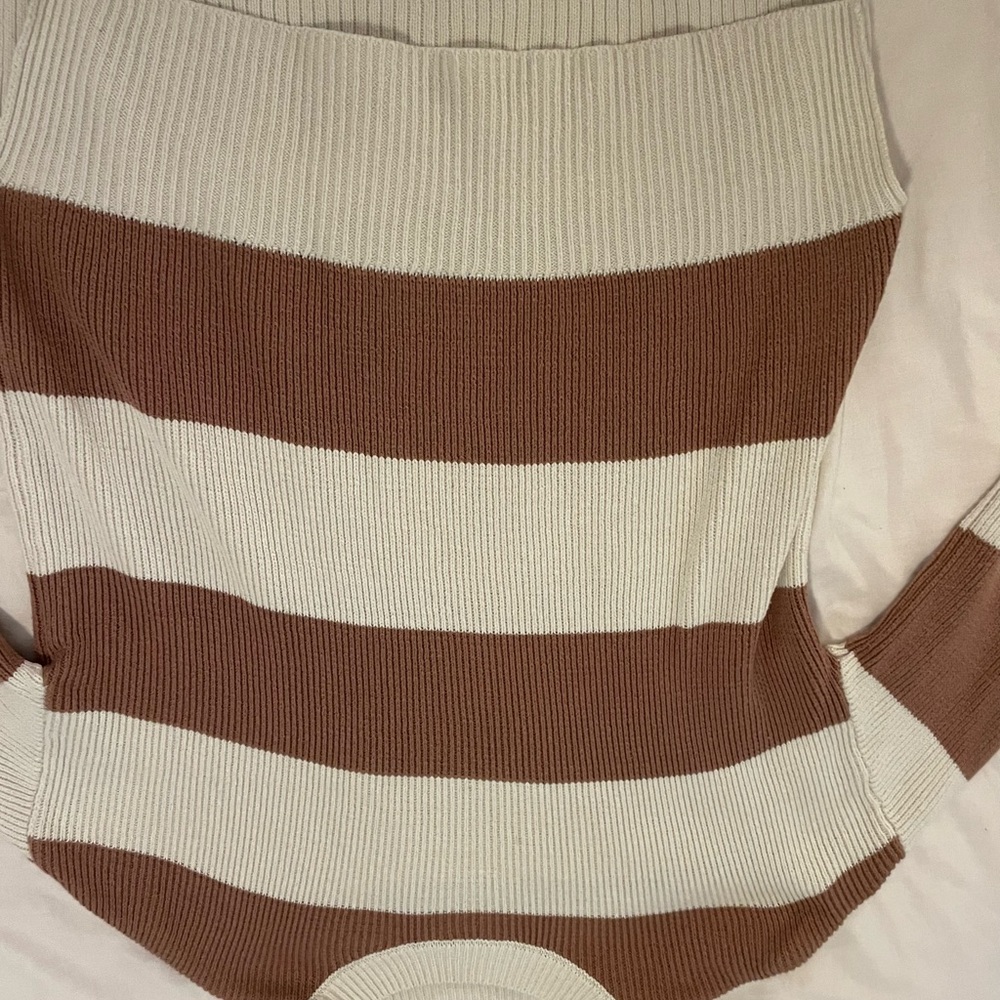 Striped Brown and Cream Sweater